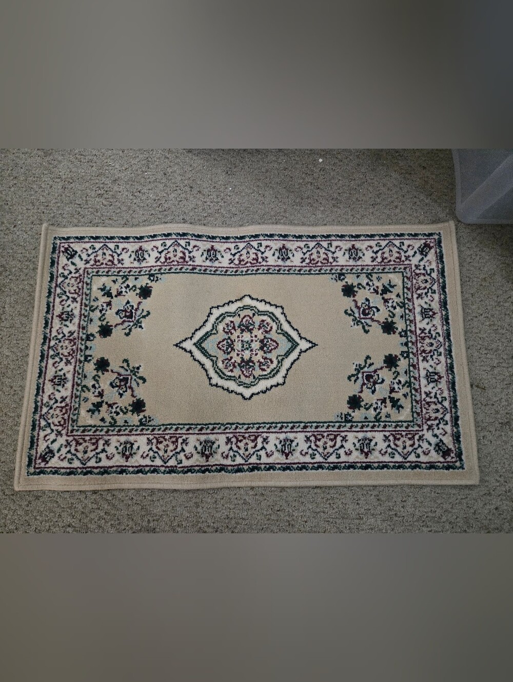 Cream Patterned Area Rug